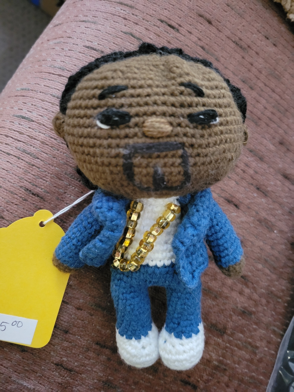 Handmade Crochet Snoop Dog With Clip- 6" Tall- NWT